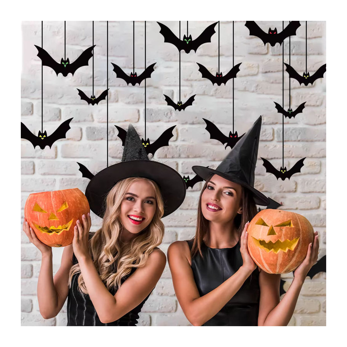 WEIGAO Halloween Fledermaus-Anhänger aus schwarzem Papier als hängende Dekoration - Bild 4