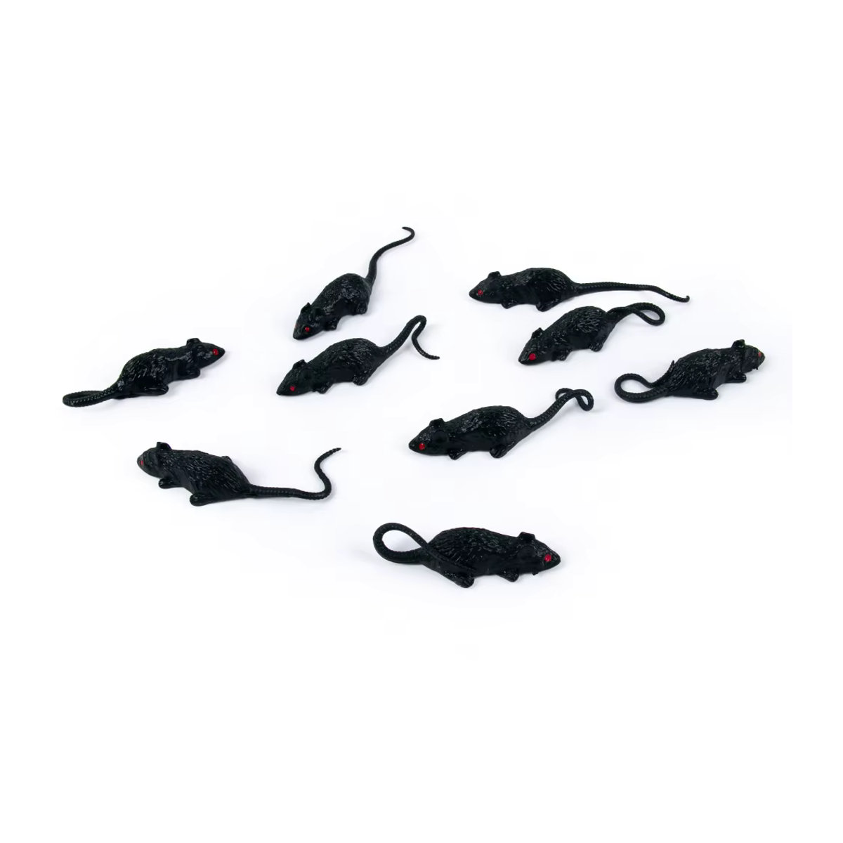 WEIGAO Halloween Spielzeug Set aus 10 Stück lebensechte Mini Mäuse und Ratten aus Kunststoff in Schwarz für Kinder Streich Requisiten - Bild 2