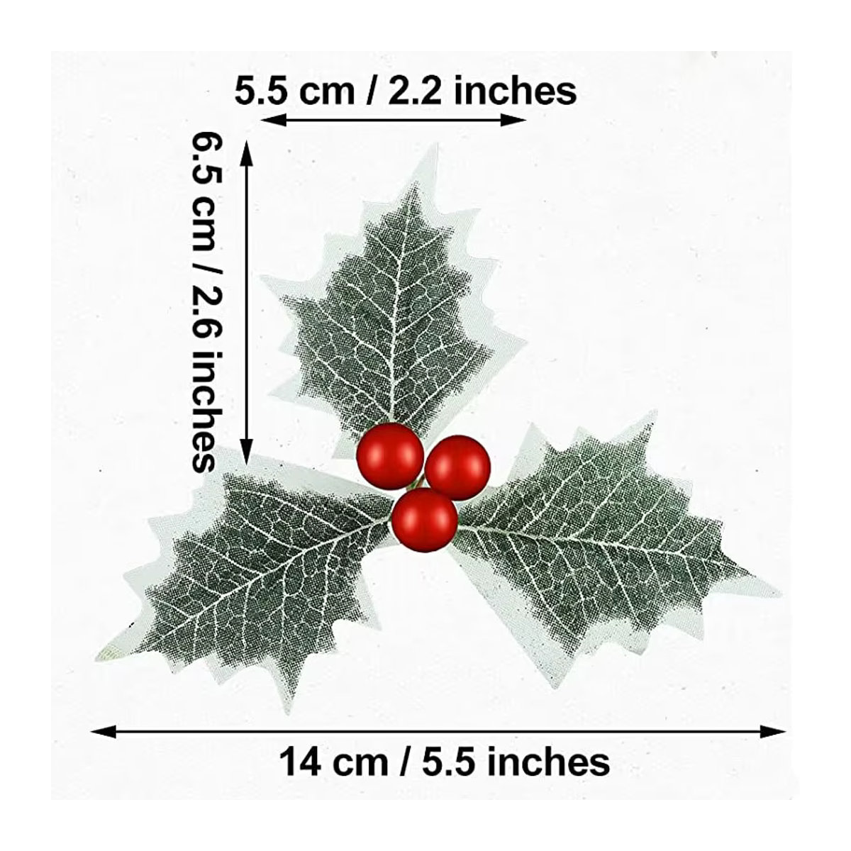 WEIGAO Künstliche Stechpalmenbeeren mit grünen Blättern in Rot und Grün für Weihnachtsdekoration und Kranz-Arrangements - Bild 5