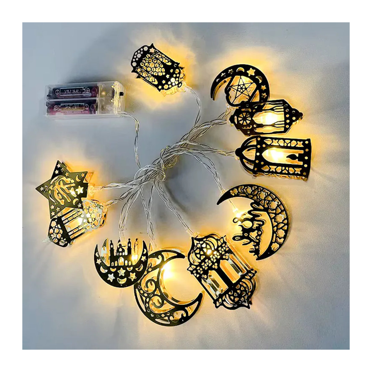WEIGAO LED Lichterkette Ramadan Stern Mond Schloss in Gelb zur Dekoration für Eid Mubarak und Ramadan Kareem - Bild 2