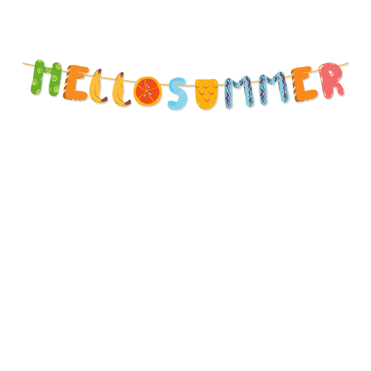 WEIGAO Party Banner Hallo Sommer mit Eis-Motiv, mehrfarbige Wimpelkette aus Papier für Luau, Pool Party und Geburtstag, maritimes Strand-Dekor - Bild 2