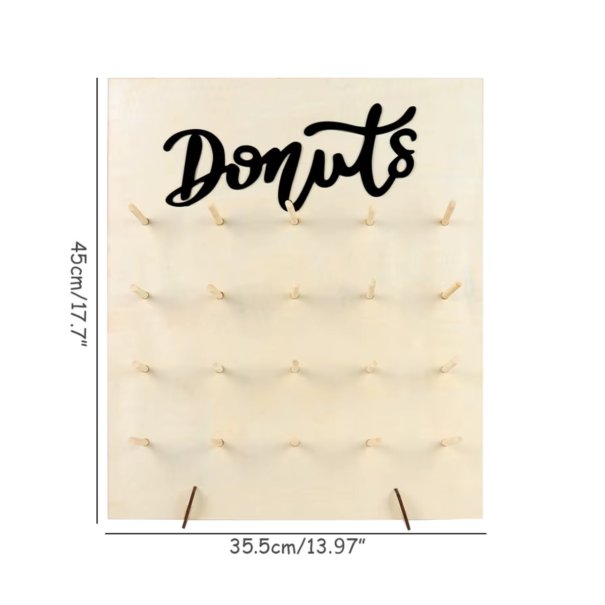 WEIGAO Rustikaler Donut-Wandständer aus Holz in Braun und Beige für Hochzeiten und Geburtstage - Bild 4