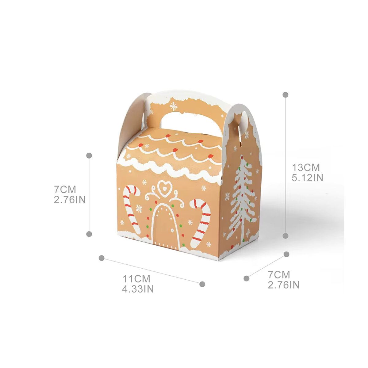 WEIGAO Weihnachtliche Geschenkboxen aus Papier für Süßigkeiten und Cookies, mehrfarbig, rechteckig - Bild 5