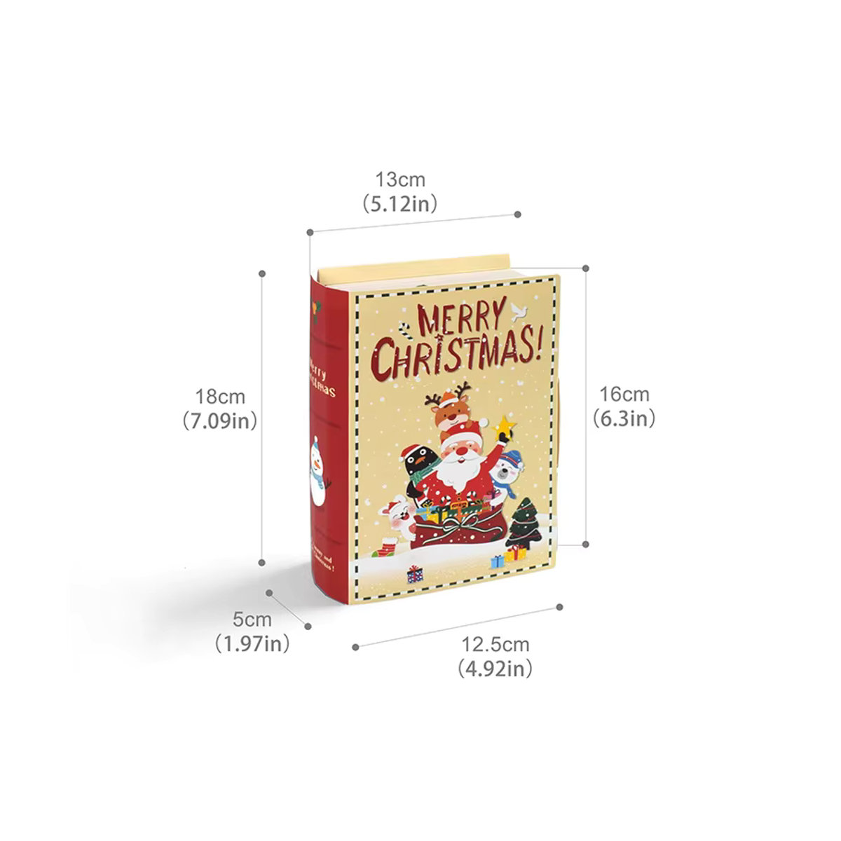 WEIGAO Weihnachtliche Geschenkboxen im Zauberbuch-Design, mehrfarbig, Set aus 3 oder 6 Stück aus Papier - Bild 5