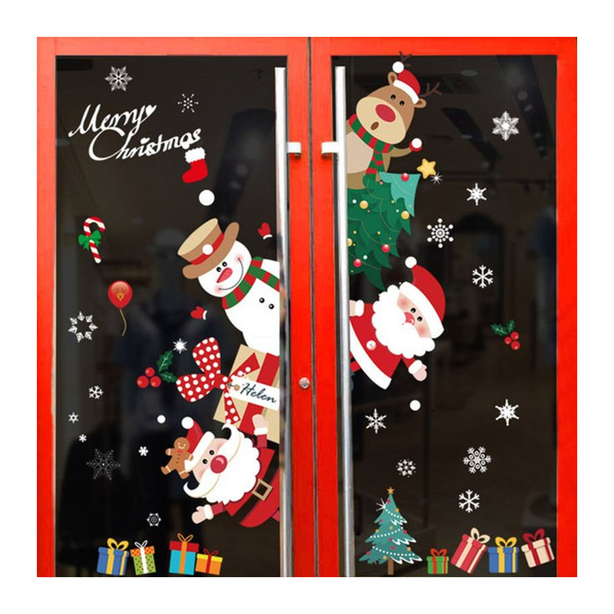 WEIGAO Weihnachts Fensteraufkleber Ornamente für Dekorationen zu Weihnachten und Neujahr, mehrfarbig - Bild 1