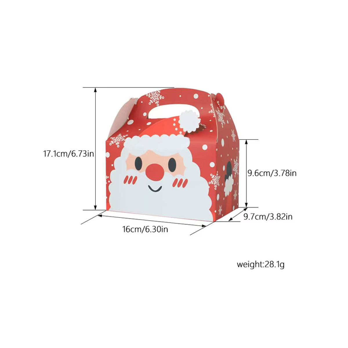 Weihnachten Geschenkboxen aus Kraftpapier mit Santa Claus, Schneemann und Rentier Motiven für Süßigkeiten und Kekse, mehrfarbig - Bild 3
