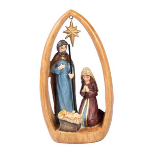 Weihnachtliche Dekofigur Heilige Familie Krippe von viva domo in Mehrfarbig aus Kunstharz