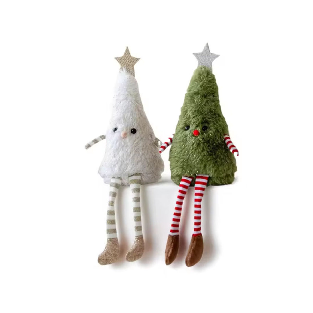 Weihnachtliches Hängeornament aus Textil mit Tier- und Puppenfiguren in Grün und Weiß - Bild 7