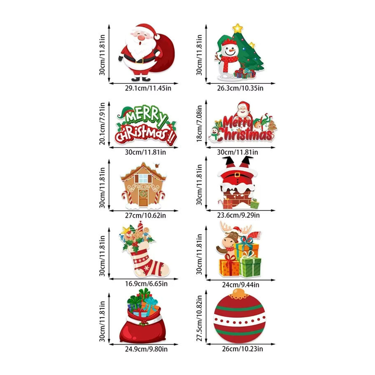 Weihnachtliches Türbanner mit Santa Claus, Schneemann und Elf als hängende Dekoration für Haus und Hof, mehrfarbig - Bild 5