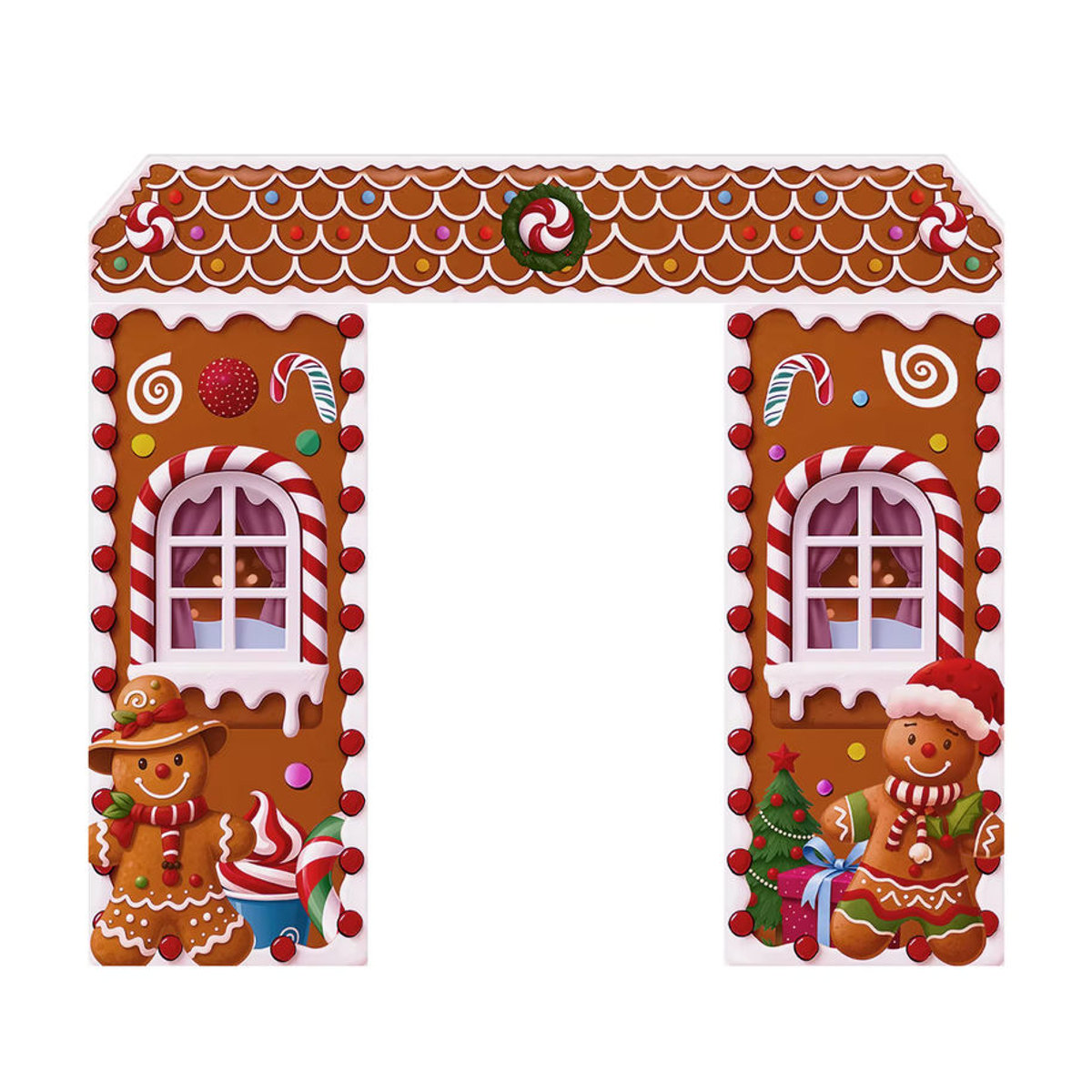 Weihnachts-Banner mit Lebkuchenmann als hängende Dekoration, mehrfarbig und rechteckig - Bild 5
