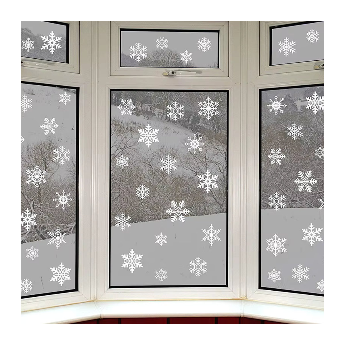 Weihnachts-Fensteraufkleber Schneeflocken in Weiß zur Dekoration für Fenster und Wände - Bild 3