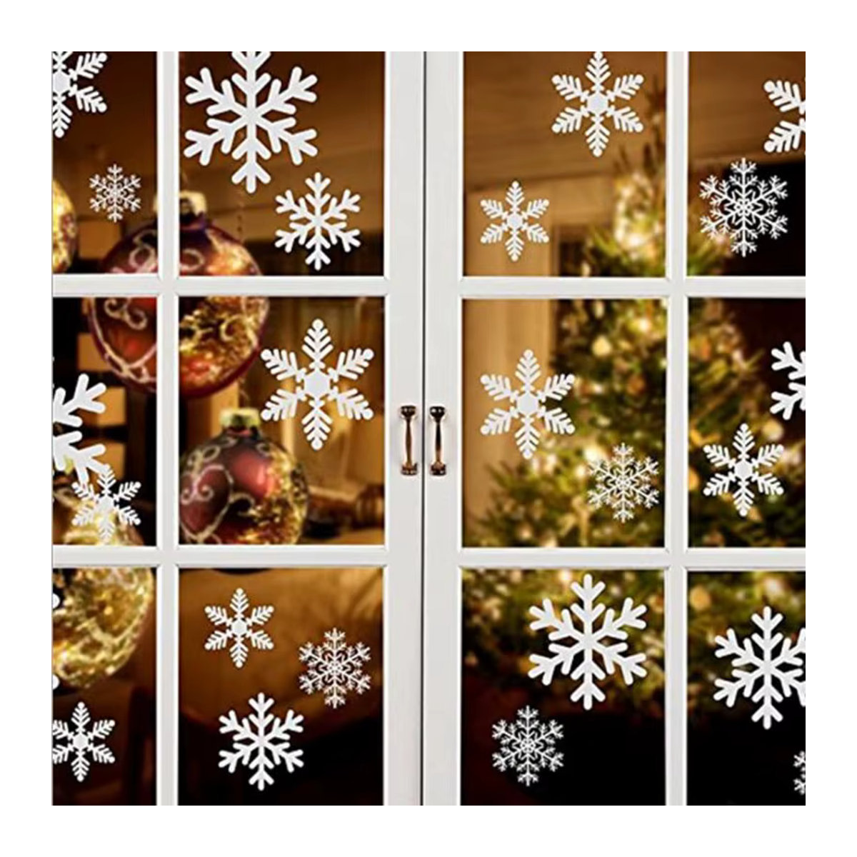 Weihnachts-Fensteraufkleber Schneeflocken in Weiß zur Dekoration für Fenster und Wände - Bild 4