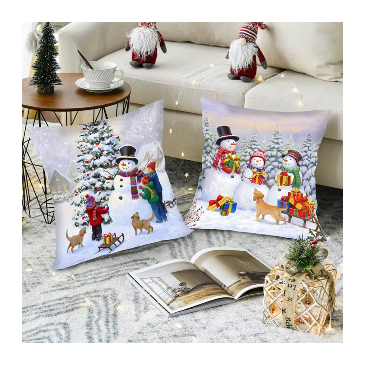 Weihnachts-Schneemann Kissenbezug zur dekorativen Heimdekoration für dein Sofa - Bild 3