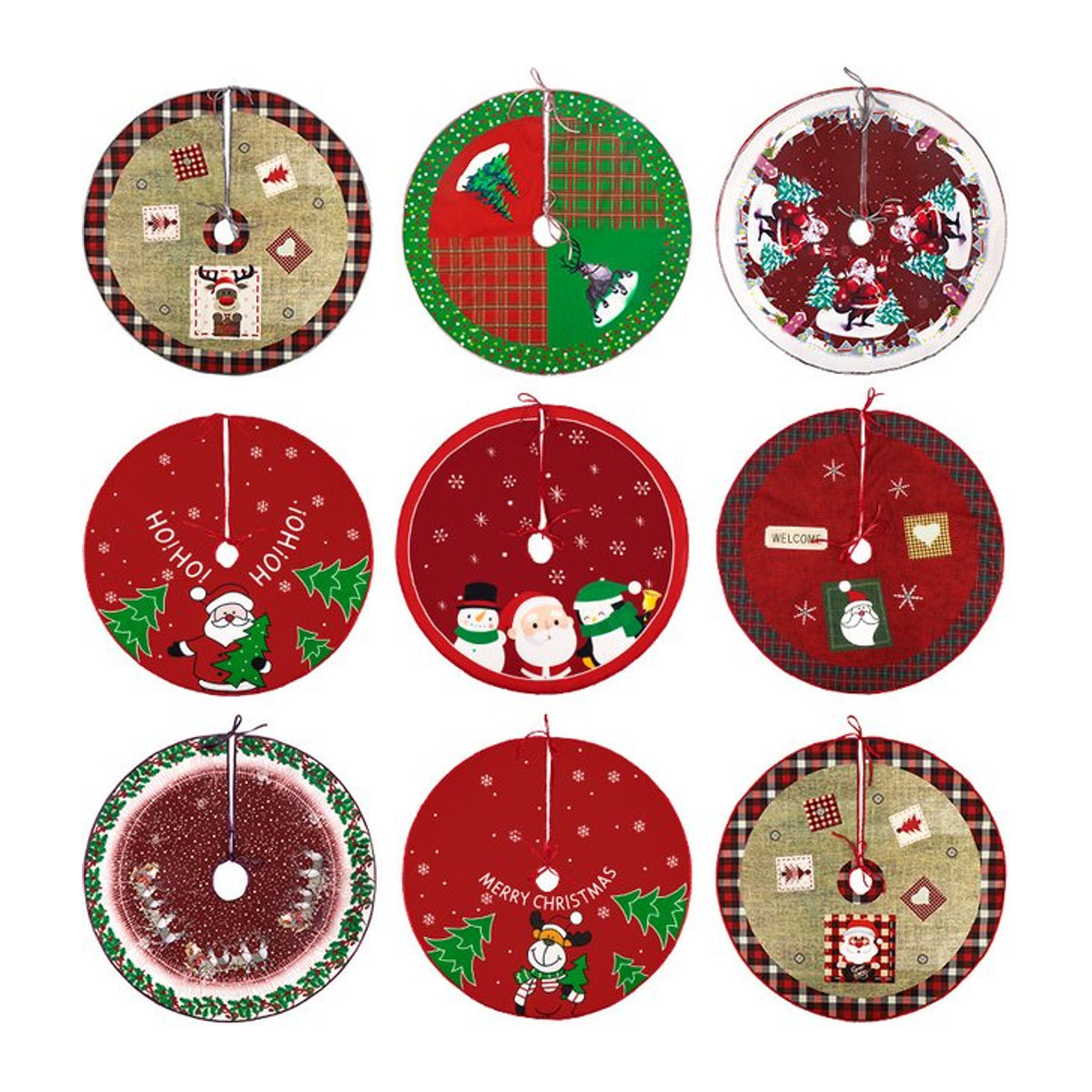 Weihnachtsbaum Rock mit Santa Claus Print, mehrfarbig, Durchmesser: 62 cm - Bild 1