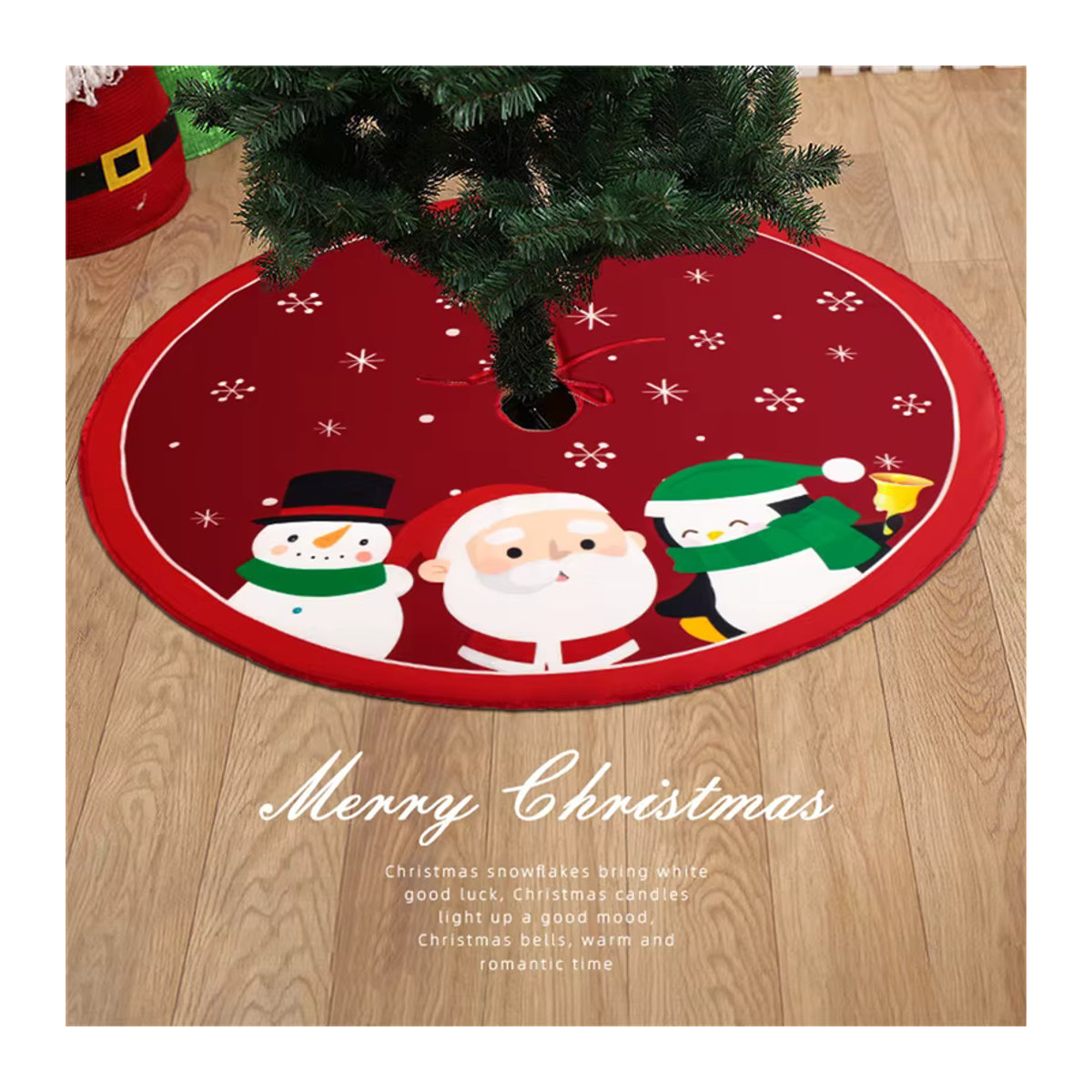 Weihnachtsbaum Rock mit Santa Claus Print, mehrfarbig, Durchmesser: 62 cm - Bild 2