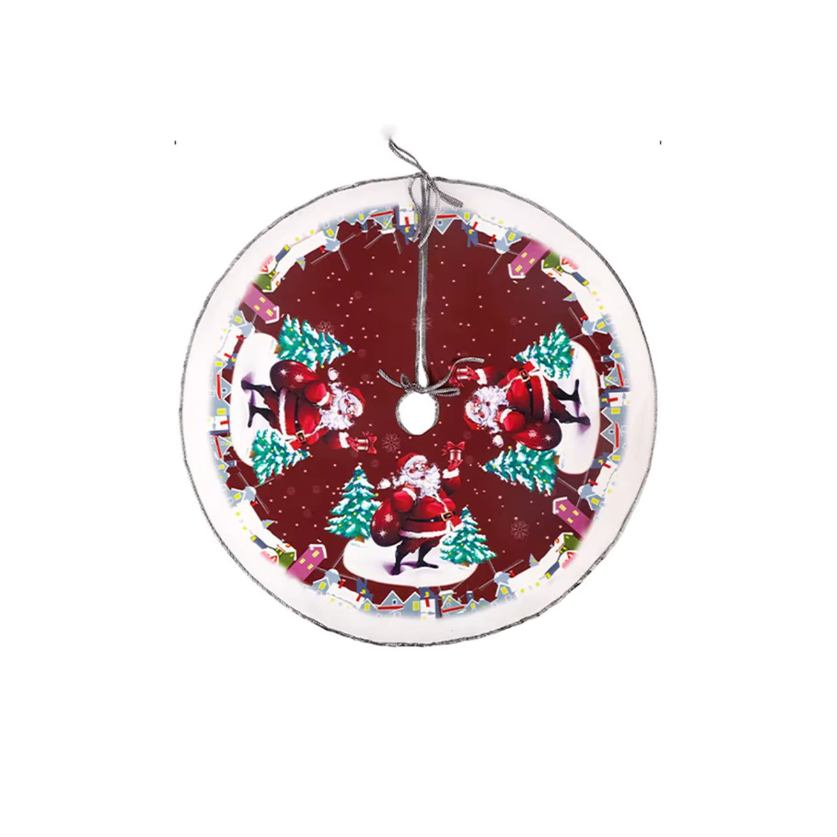 Weihnachtsbaum Rock mit Santa Claus Print, mehrfarbig, Durchmesser: 62 cm - Bild 4