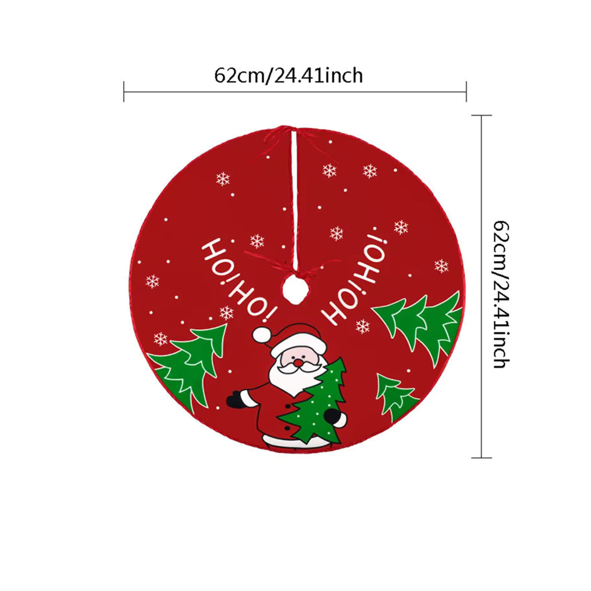 Weihnachtsbaum Rock mit Santa Claus Print, mehrfarbig, Durchmesser: 62 cm - Bild 5