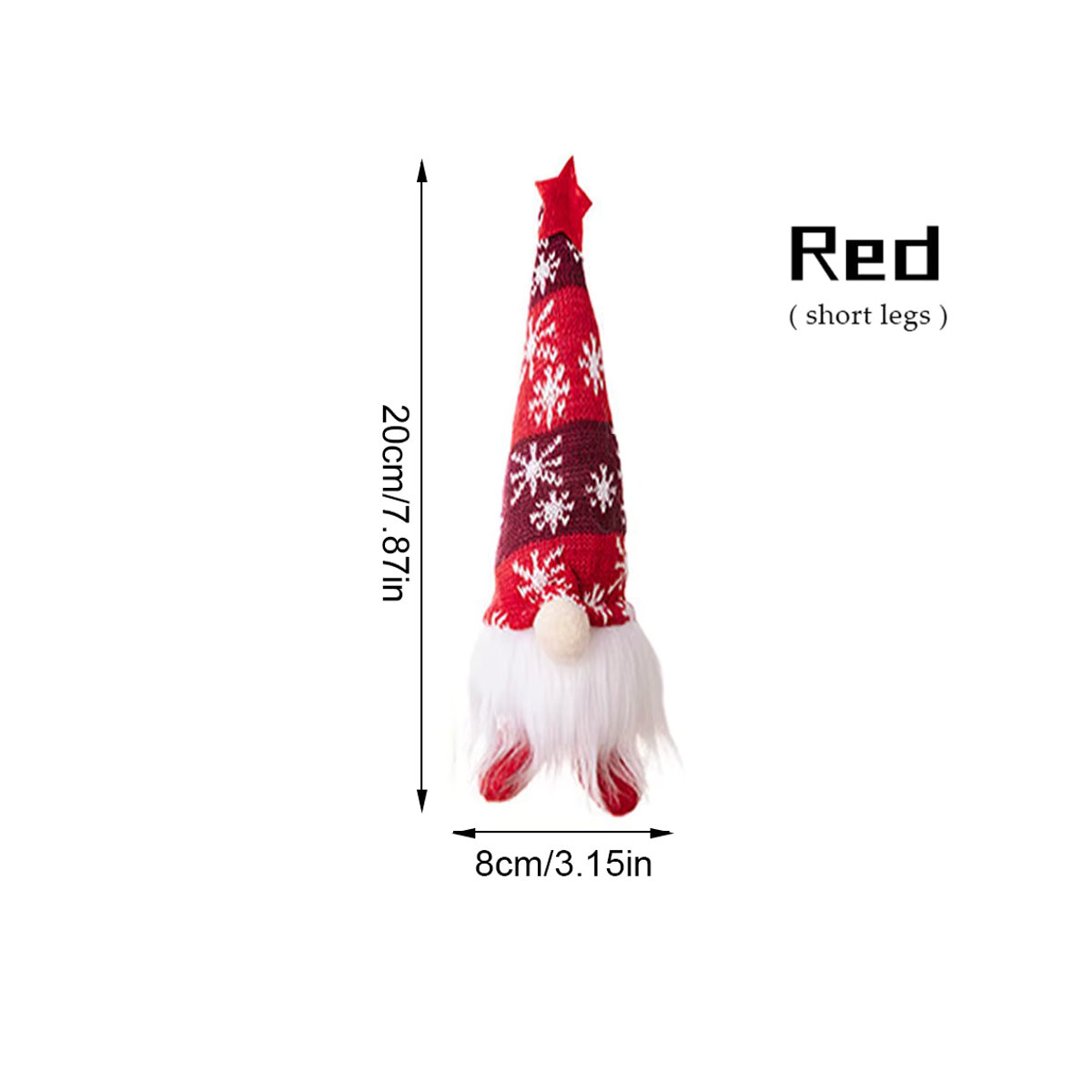 Weihnachtsdekoration Gesichtlose Wichtel-Puppe aus Flanell mit Licht, Forester Zwerg und Goblin in Rot und Mehrfarbig, H x B x T: 23 x 6,5 x 6 cm - Bild 2