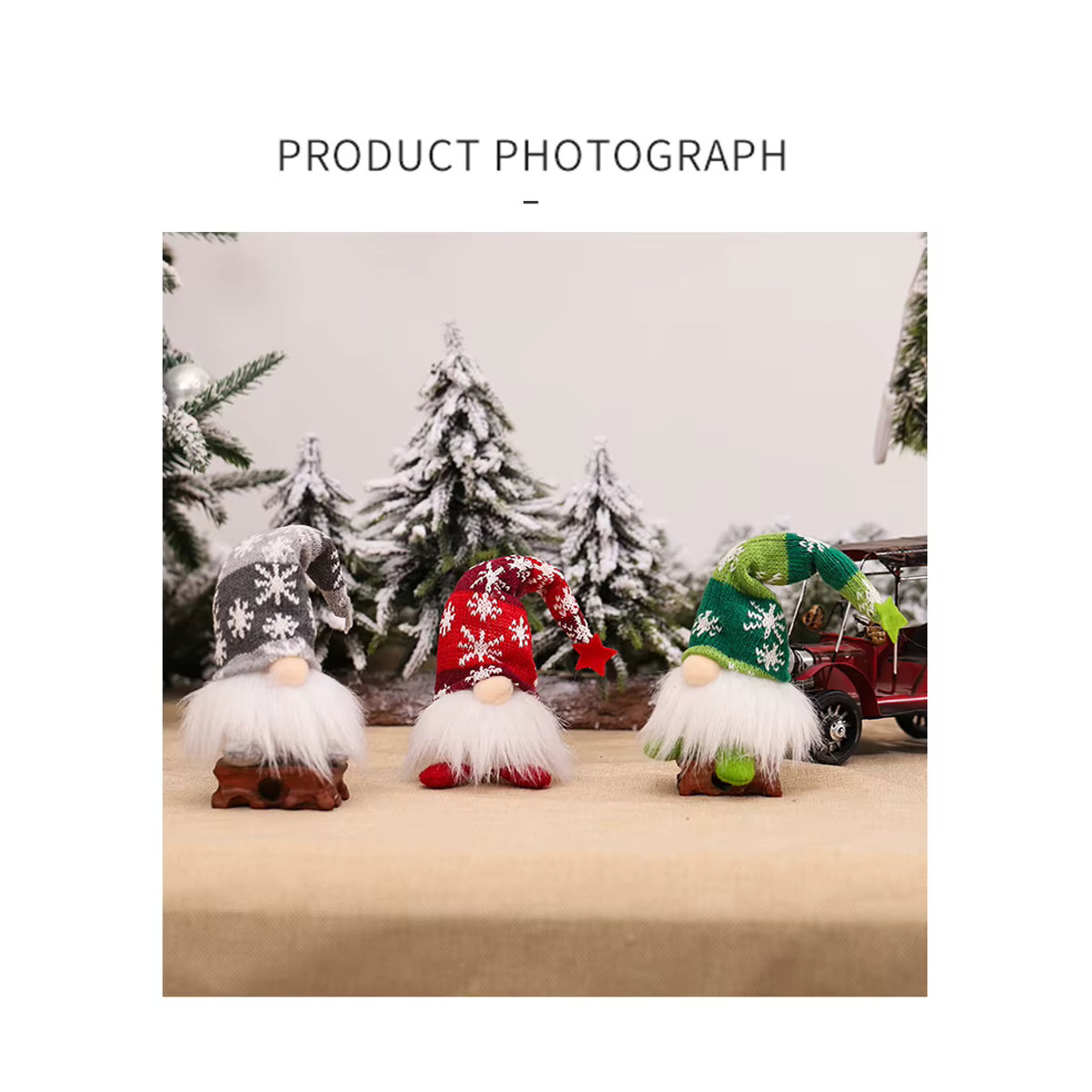 Weihnachtsdekoration Gesichtlose Wichtel-Puppe aus Flanell mit Licht, Forester Zwerg und Goblin in Rot und Mehrfarbig, H x B x T: 23 x 6,5 x 6 cm - Bild 4