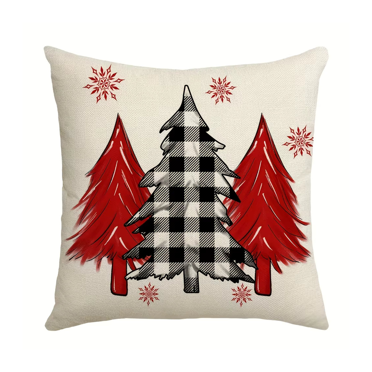 Weihnachtskissenbezüge mit Weihnachtsbaum und Schneeflocken Design für deine Winterdekoration - Bild 4