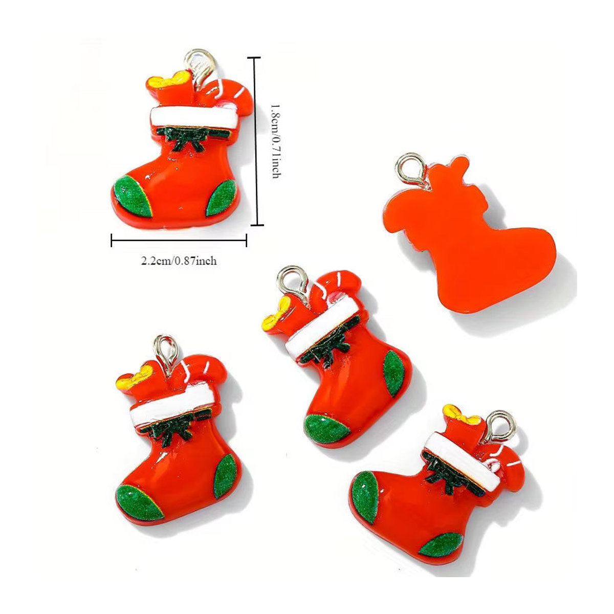 Weihnachtsset mit Hängeornamenten aus Kunstharz: Weihnachtsmann, Schneemann und Rentier in Rot als DIY Weihnachtsbaumdeko - Bild 1