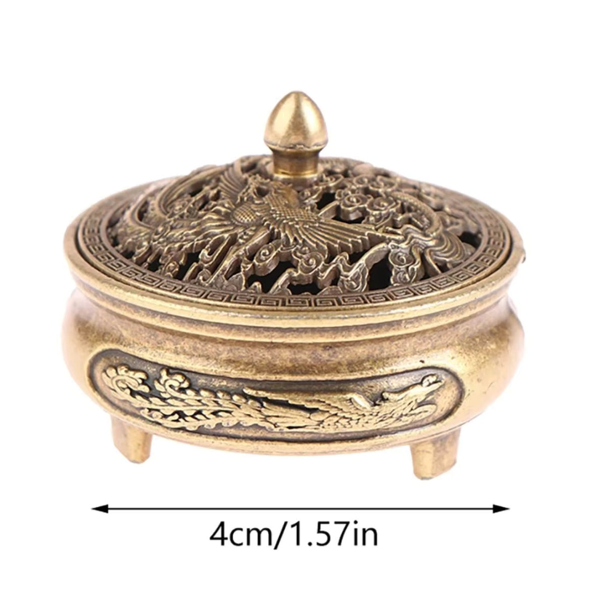 Weihrauchstäbchen-Brenner aus Legierung in Gold und Weiß für Home Office und Dekoration im orientalischen Design - Bild 6