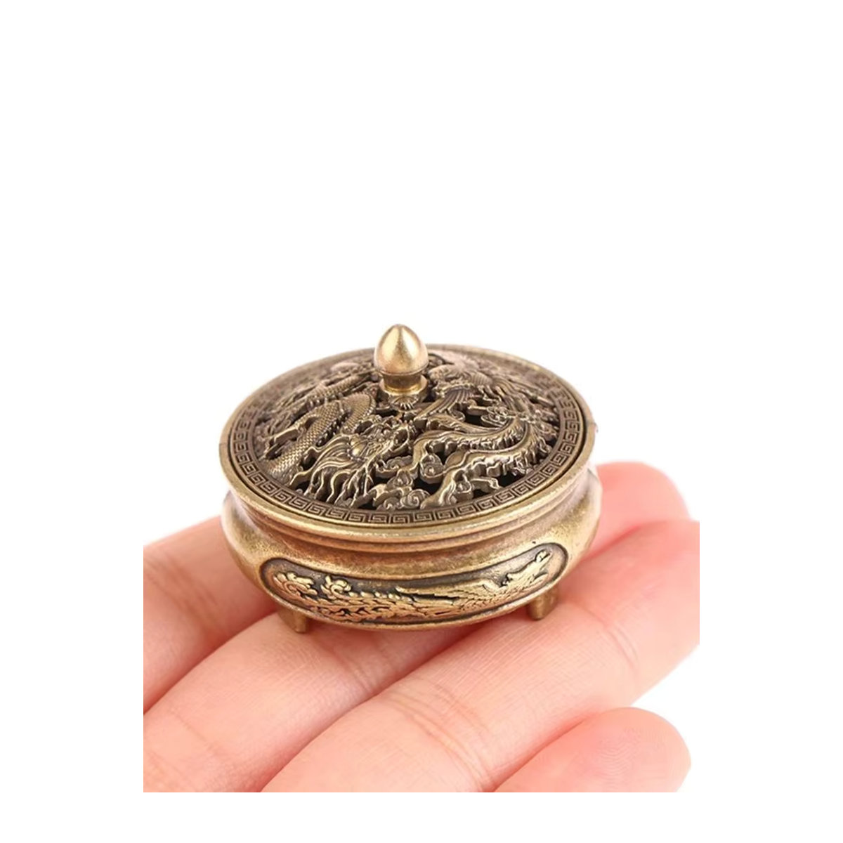 Weihrauchstäbchen-Brenner aus Legierung in Gold und Weiß für Home Office und Dekoration im orientalischen Design - Bild 7
