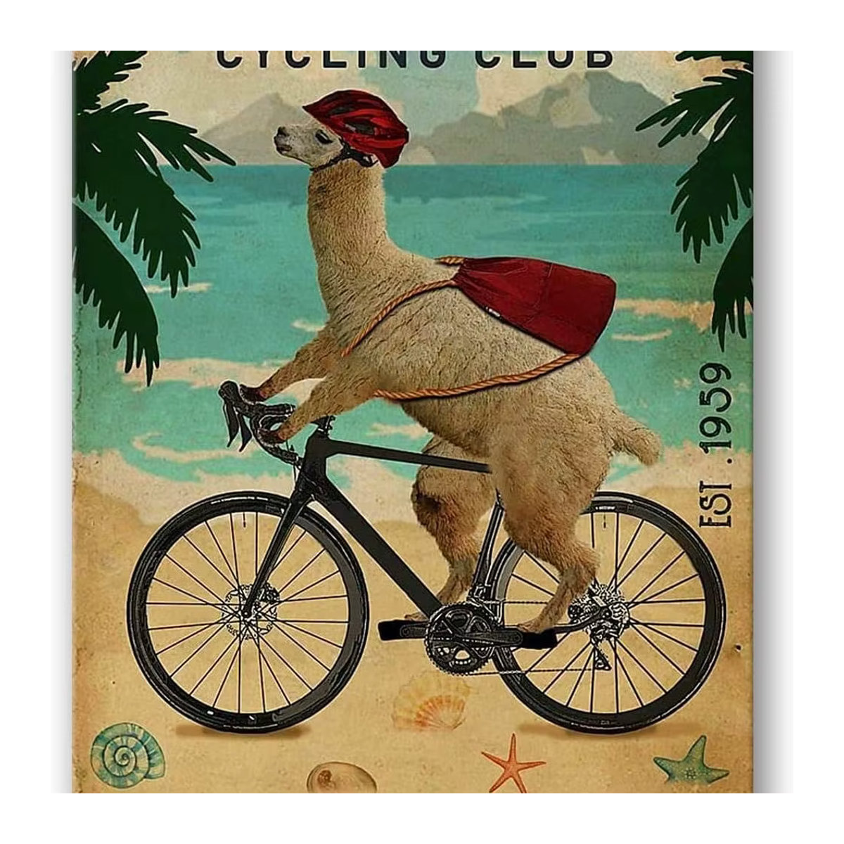 WEIMEILD Cycling Club Alpaka-Blechschild, Retro Vintage Metallschild für die Küchen-Dekoration im Bauernhaus-Stil, mehrfarbig - Bild 2
