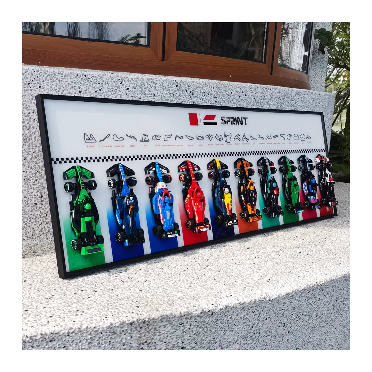 Weiße Display-Wandplatte für Lego Speed Ultimate Formula 1 Wandhalterung für Sammlerstücke in Schwarz und Weiß - Bild 5