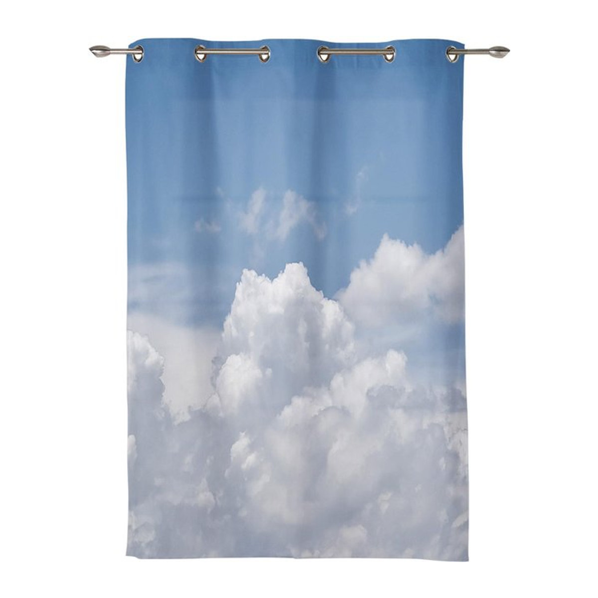 Weiße Himmel und Wolken Vorhänge für Schlafzimmer und Wohnzimmer, Transparent Vorhang mit Wolkenmuster, Breite: 135 cm, Höhe: 60 cm - Bild 1