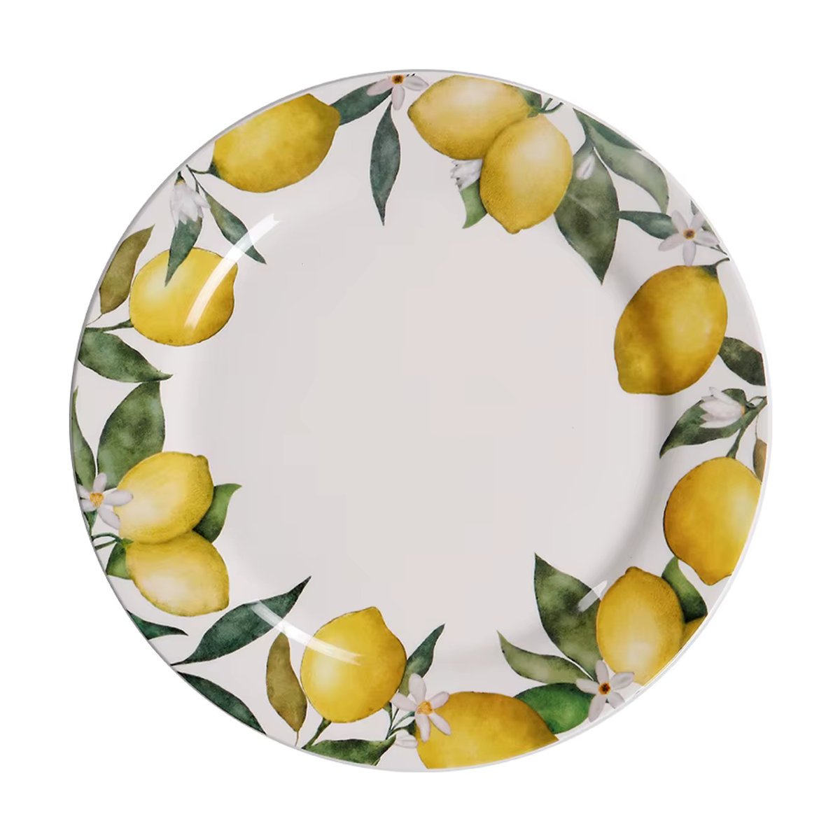 Weiße Keramik-Obstschale in Zitronen-Optik mit floralem Design für dein Home Dining - Bild 5