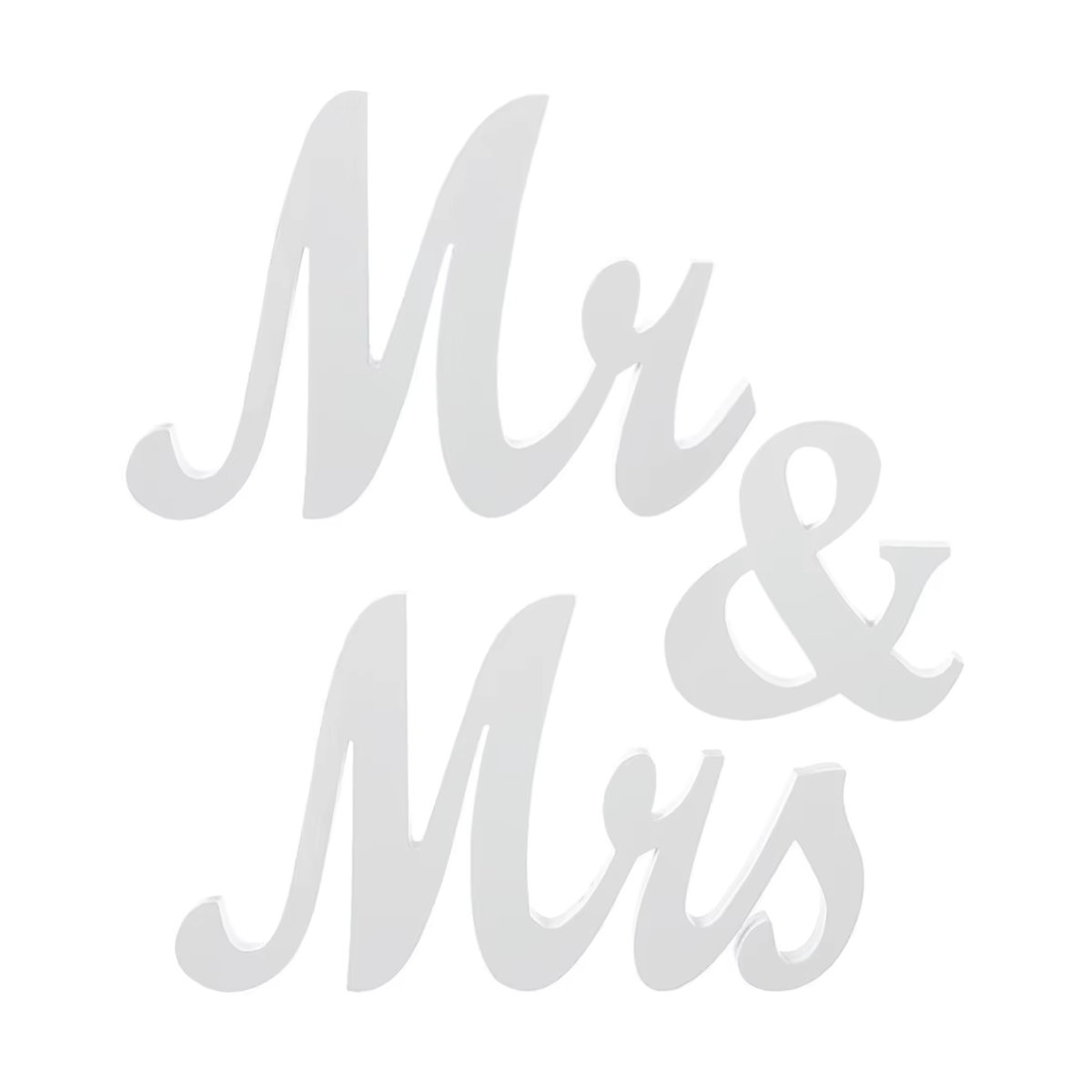 Weiße Mr & Mrs Holzornamente für deine Tischdekoration als rustikale Hochzeits-Party-Dekoration - Bild 5