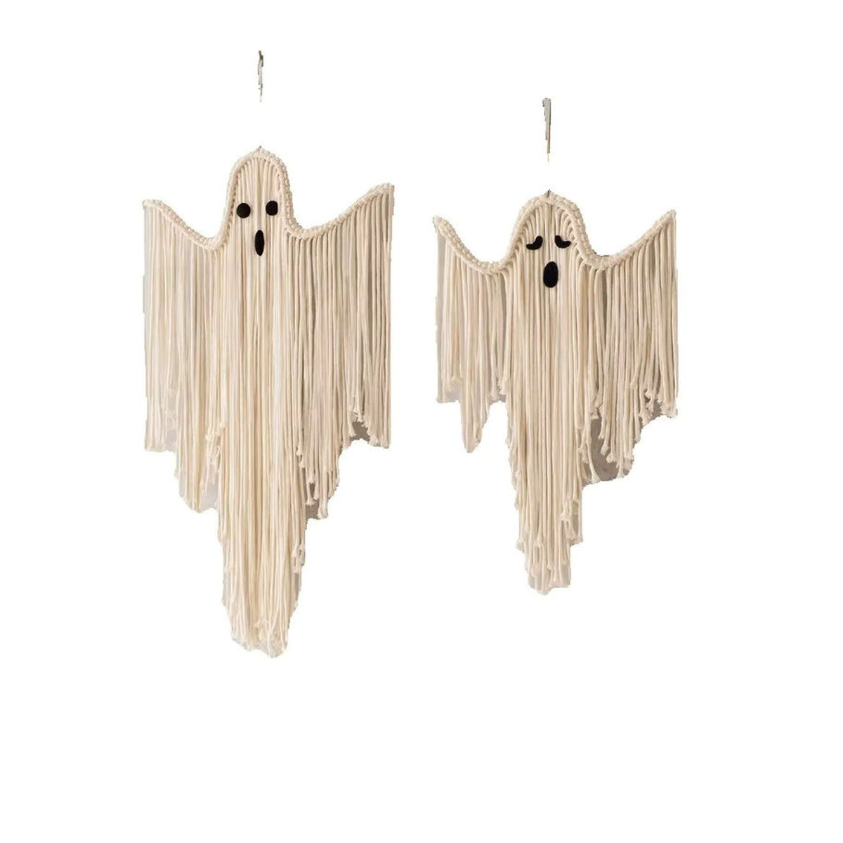 Weißer Makramee Halloween Geist Wandbehang aus Baumwolle im Bohemian Stil - Bild 5