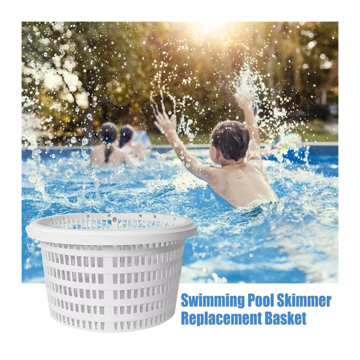 Weißer Schwimmbad-Skimmer-Korb aus Kunststoff für oberirdische Pools, Durchmesser: 19 cm - Bild 4