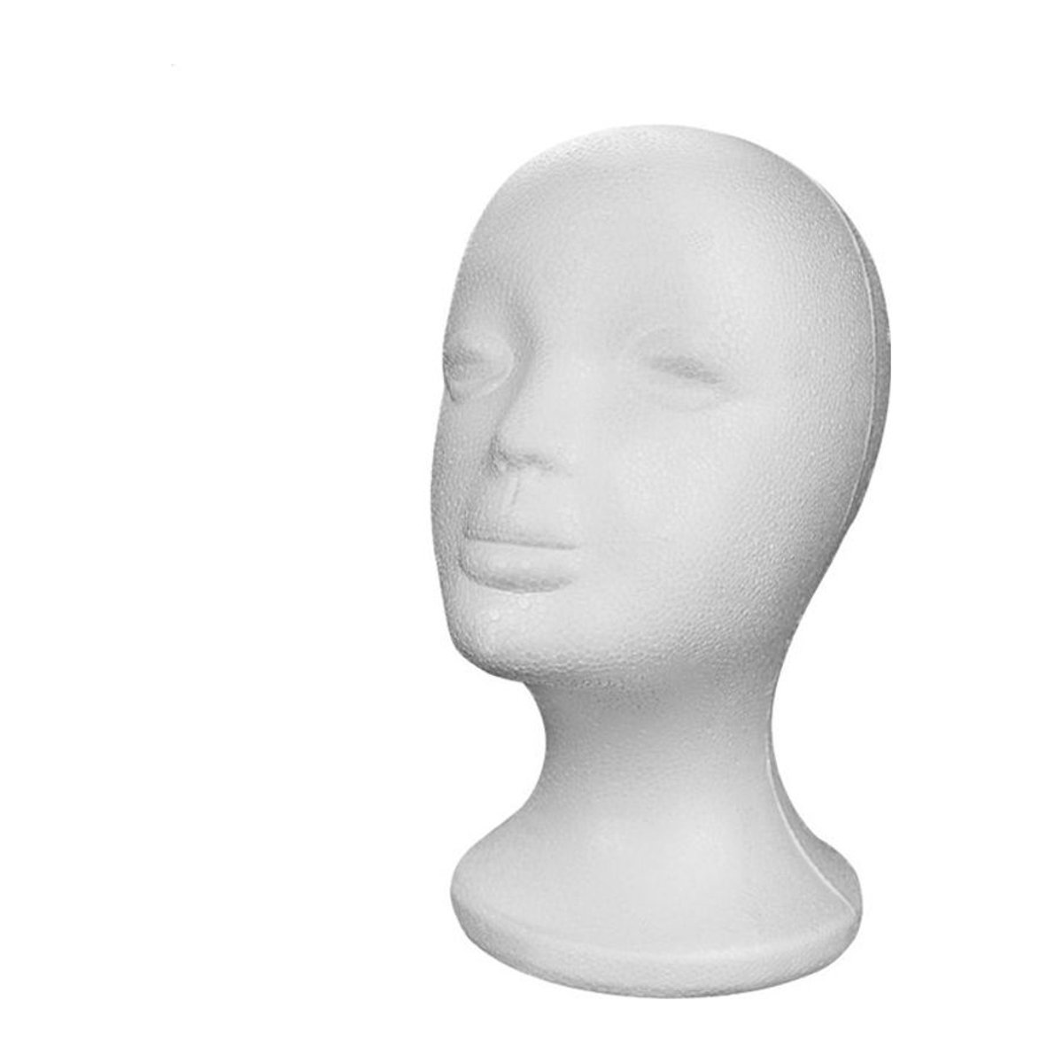 Weißer Styropor Mannequin Kopf mit Standfuß zur Präsentation von Hüten, Brillen und Perücken - Bild 1