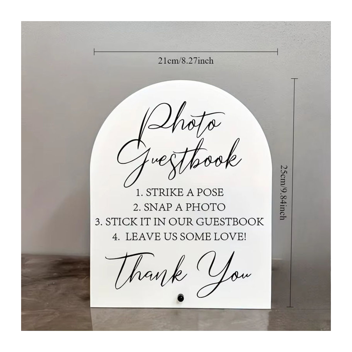 Weißes Kunstleder-Schild für Hochzeiten und Geburtstage als Dekoration für dein Gästebuch - Bild 1