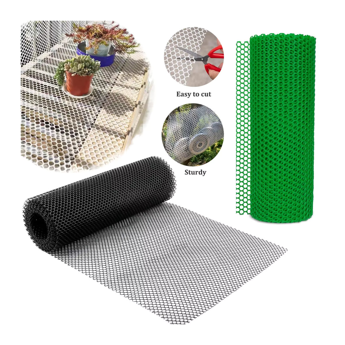 Weißes Kunststoff-Schutznetz für Balkon, Garten und Geflügelzucht, B: 40 cm, L: 300 cm - Bild 5
