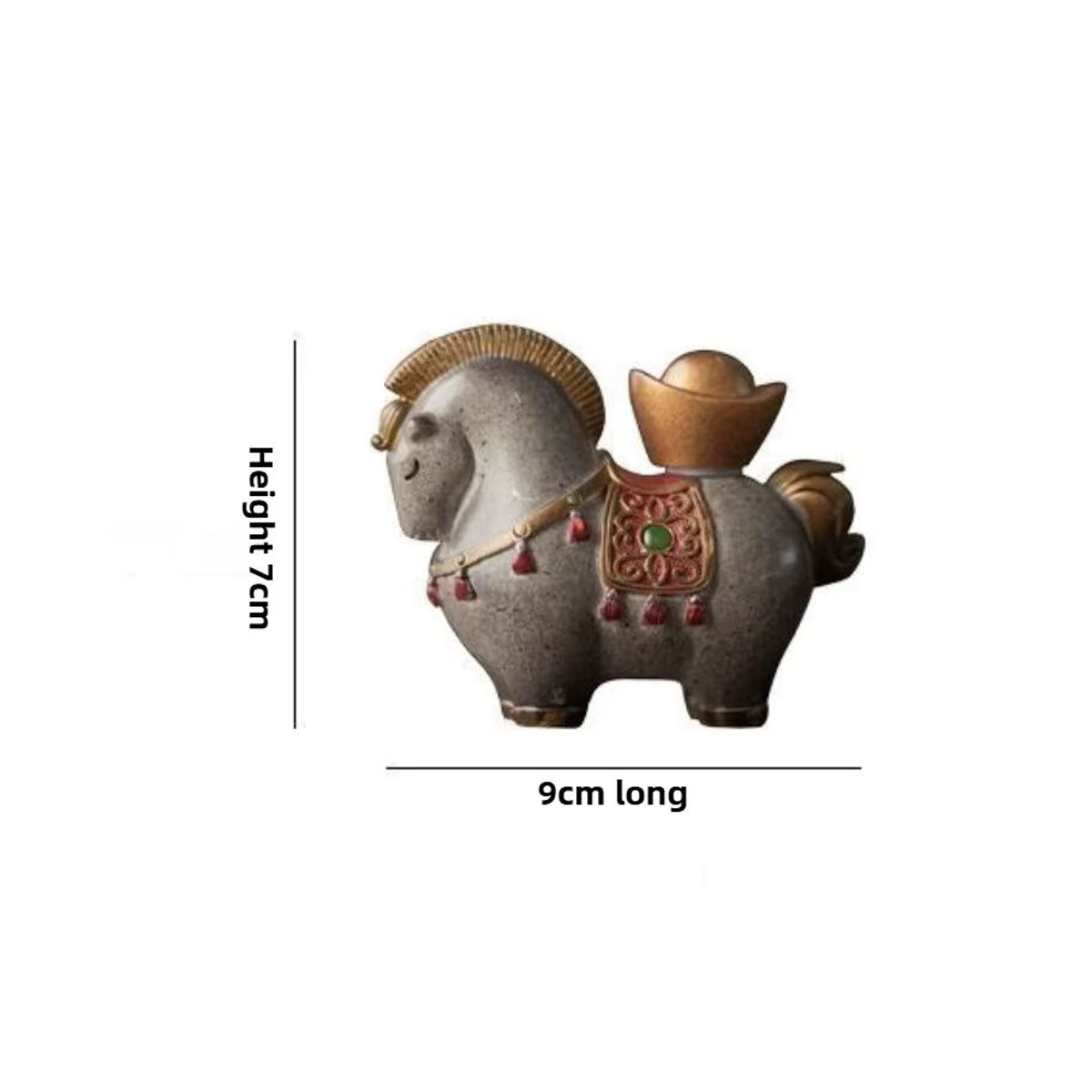 Weißes Tangma Tier Ornament im chinesischen Stil aus Kunstharz für deine Tee-Dekoration - Bild 5