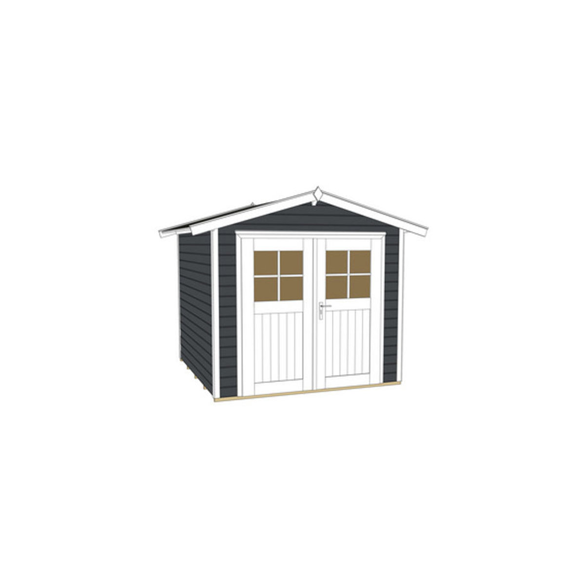 WEKA Gartenhaus 224 Gr.3 aus Holz in Anthrazit B/H/T: 280 x 227 x 239 cm - Bild 2
