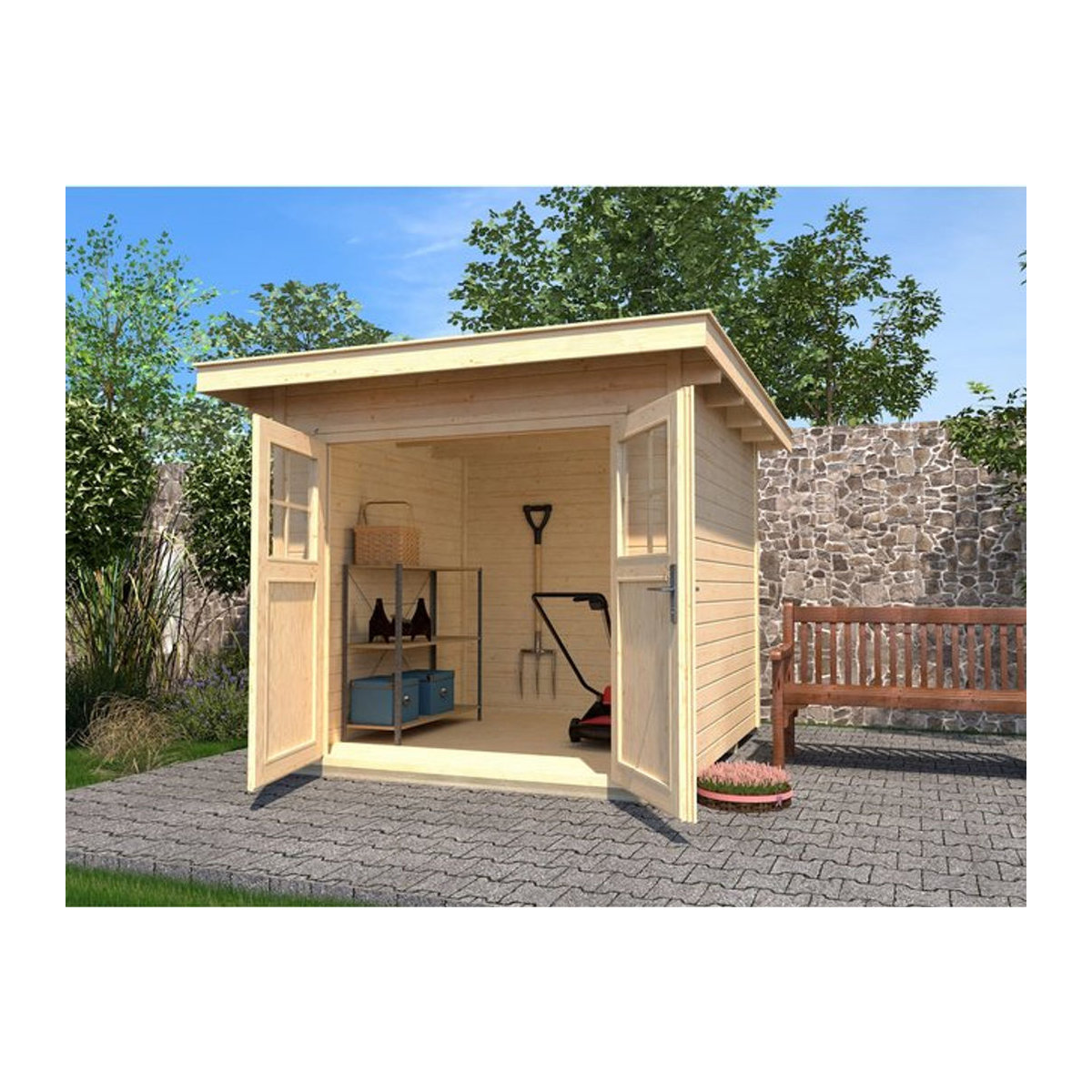 Weka Gartenhaus Landhaus 179 Gr.3 in Natur mit 28 mm Wandstärke - Bild 1