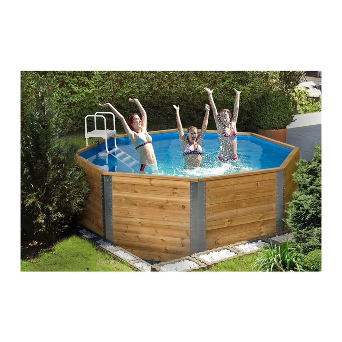 Weka Massivholzpool 593 in Blau - Bild 1