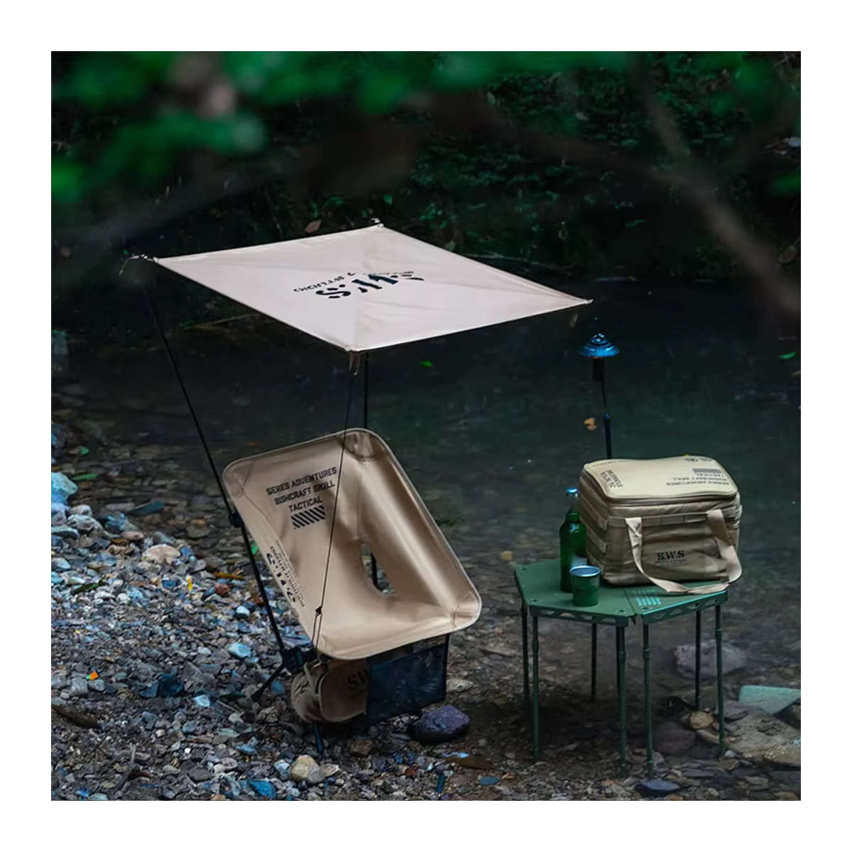 WELLHIKE SWS Camping-Set mit Sonnenschirm, Markise und Klappstuhl für Strand und Angeln - Bild 4