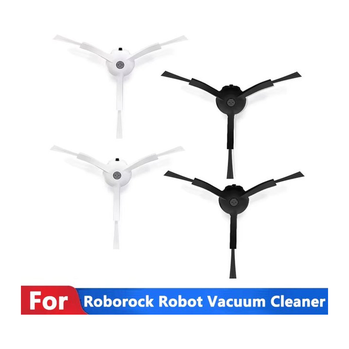 Wellmi Seitenbürsten für Roborock S8 Pro Ultra S7 Max Qrevo Q7 Q8 Q5 MaxV S6 S5 S4 E5 E4 E3 E2 C1 Roboter Staubsauger Zubehör in Schwarz/Weiß - Bild 1
