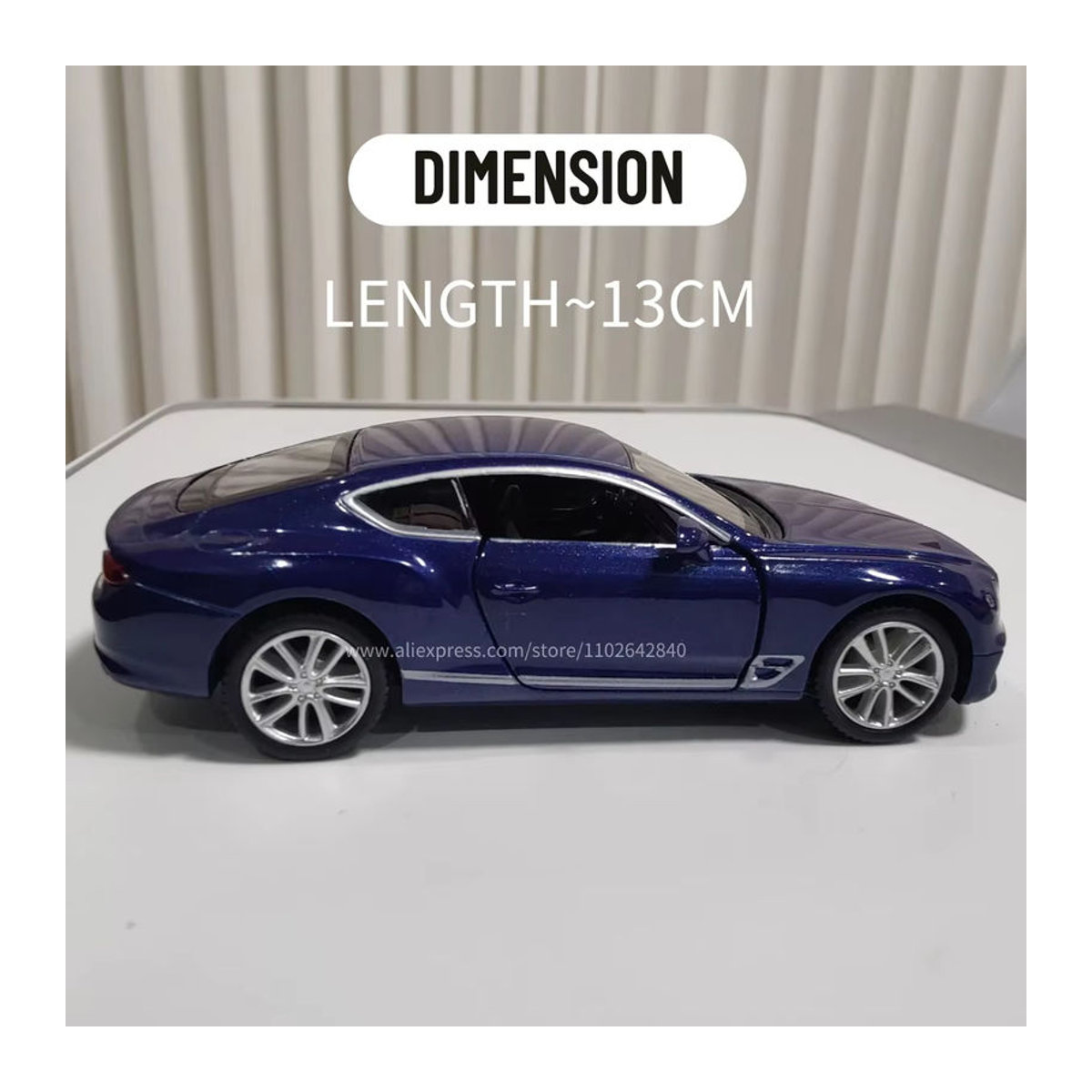 WELLY Bentley Continental GT Replik Automodell aus Metalldruckguss im Maßstab 1:36 in Rot oder Blau - Bild 2