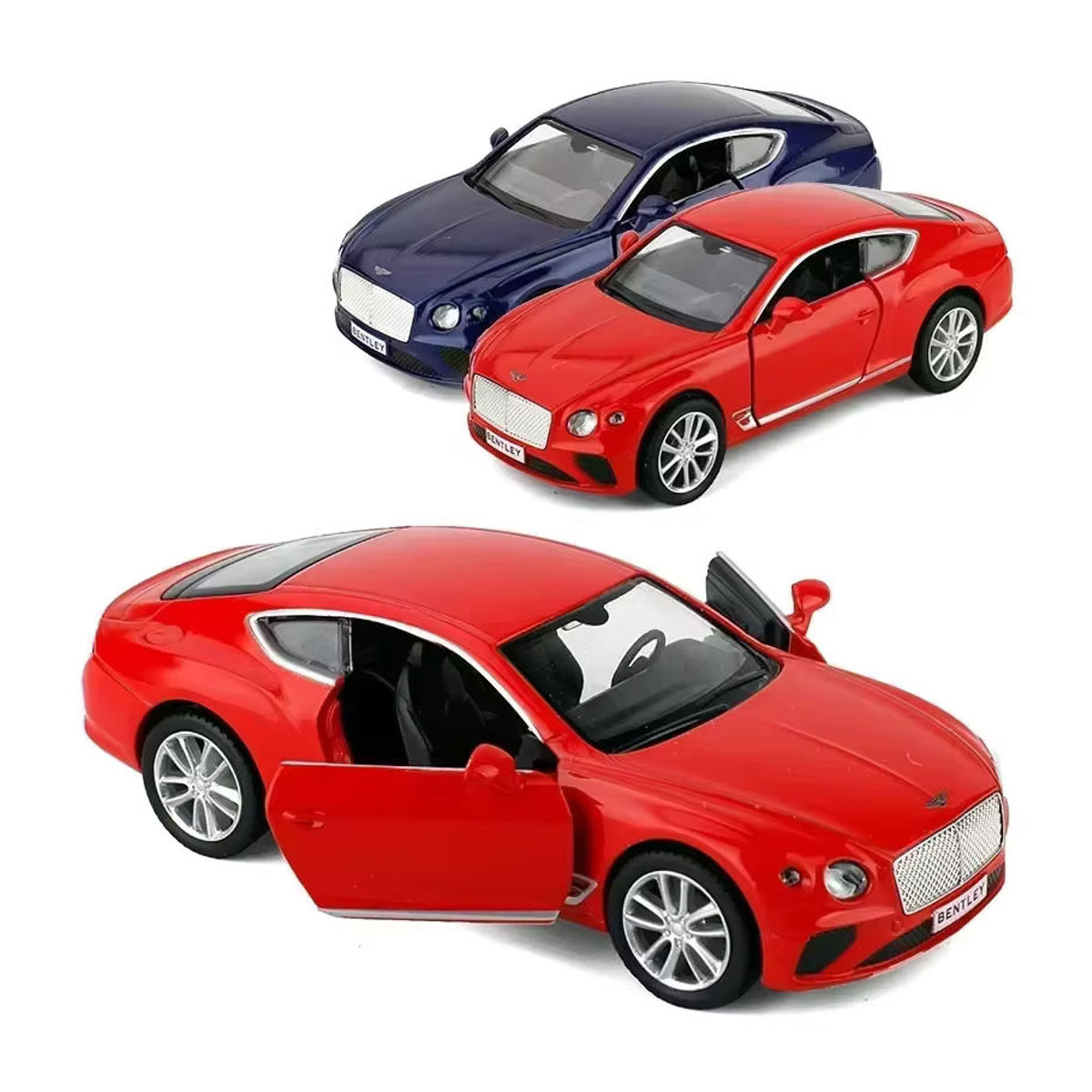 WELLY Bentley Continental GT Replik Automodell aus Metalldruckguss im Maßstab 1:36 in Rot oder Blau - Bild 3