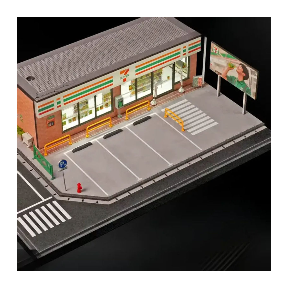WELLY Miniatur-Modell 7-Eleven Convenience Store mit Beleuchtung, mehrfarbiges Gebäude aus Kunststoff für Sammler und Dekoration - Bild 2