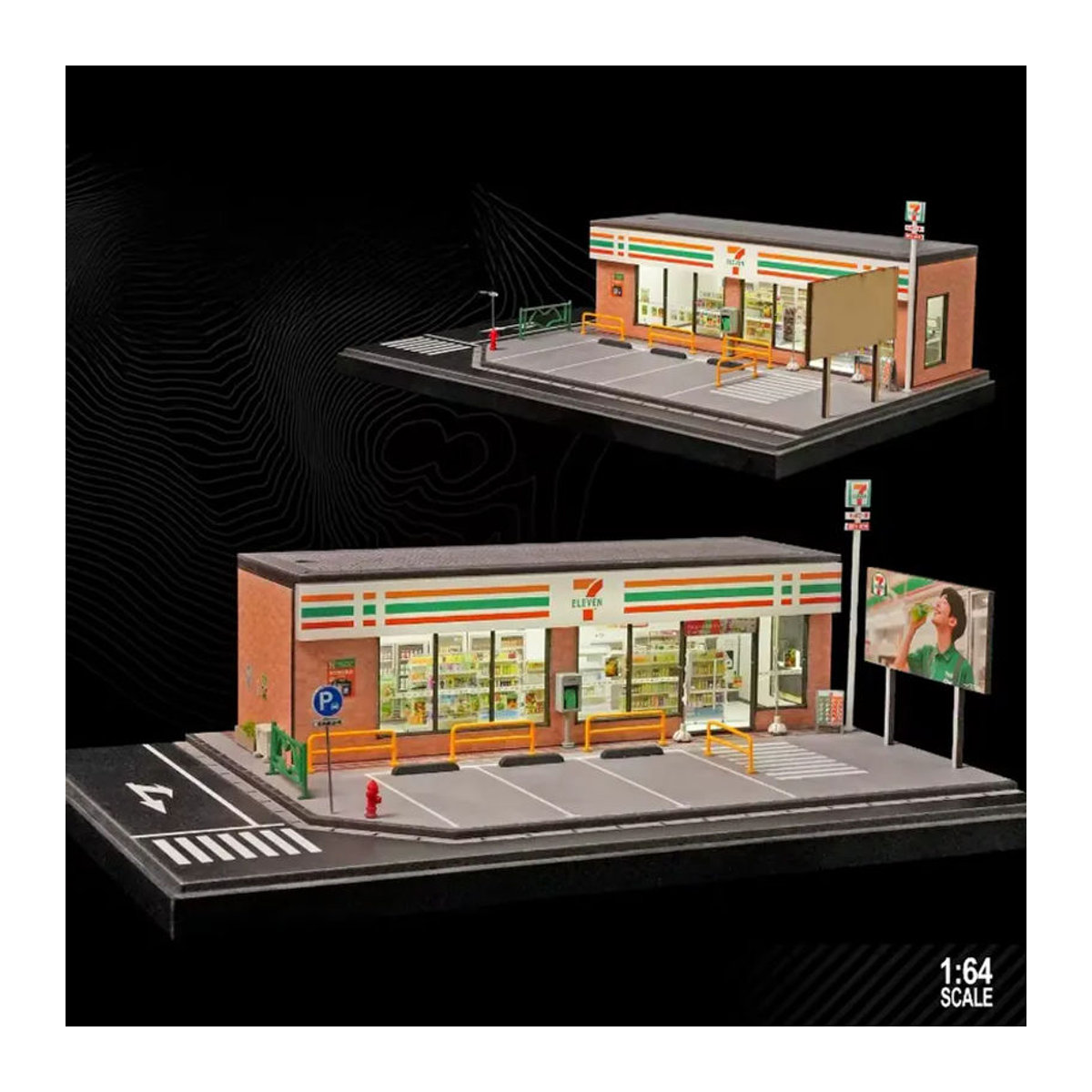 WELLY Miniatur-Modell 7-Eleven Convenience Store mit Beleuchtung, mehrfarbiges Gebäude aus Kunststoff für Sammler und Dekoration - Bild 4