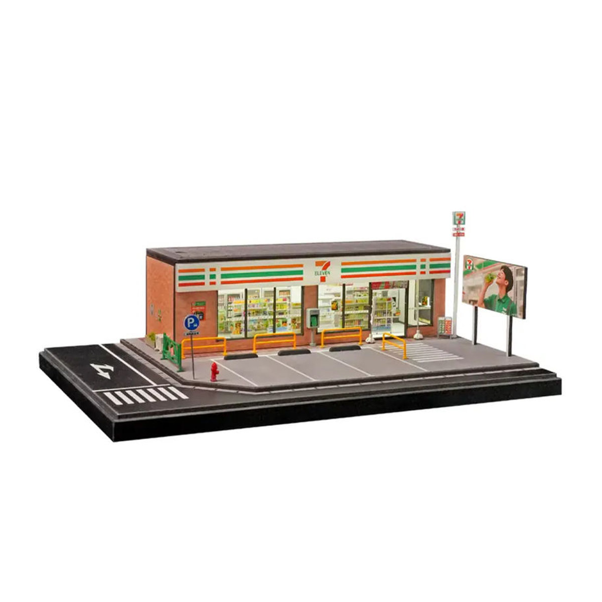 WELLY Miniatur-Modell 7-Eleven Convenience Store mit Beleuchtung, mehrfarbiges Gebäude aus Kunststoff für Sammler und Dekoration - Bild 6