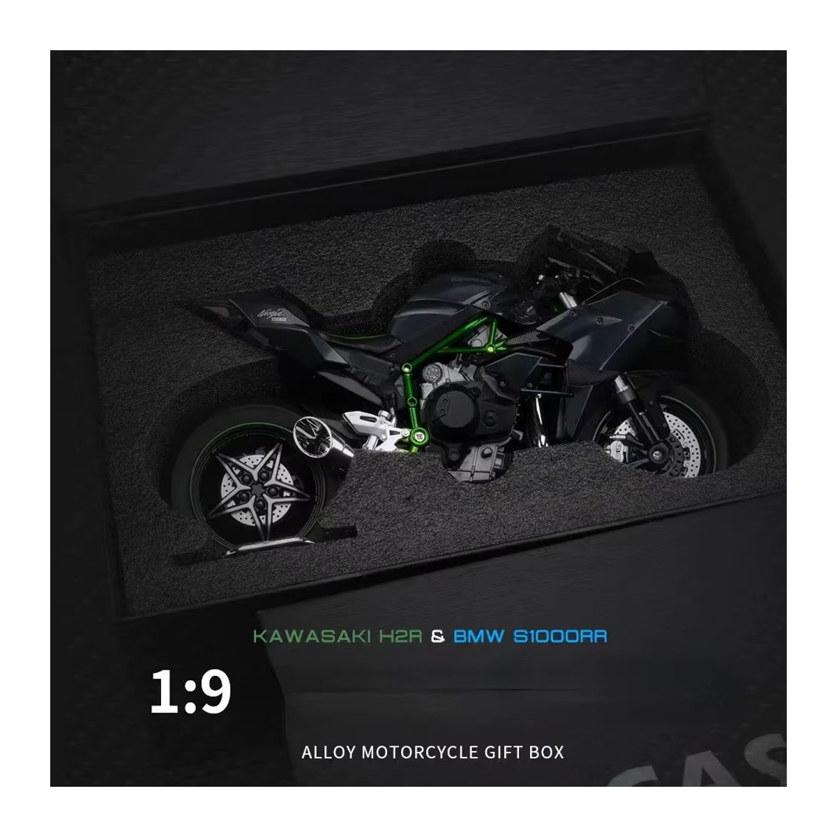 WELLY Motorrad Legierung Modell Serie Schwarz 1:9 Ducati V4S Kawasaki H2R BMW S1000RR Sammlerstück Dekoration - Bild 3