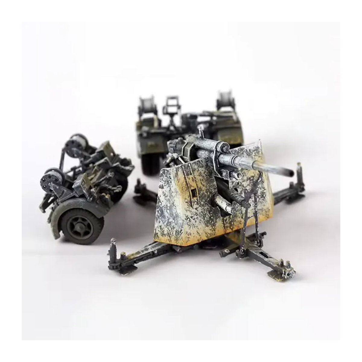 WELLY Simulationsmodell Deutsche 88mm Flak 37 Schnee im Maßstab 1/72 aus Kunstharz in Weiß - Bild 3